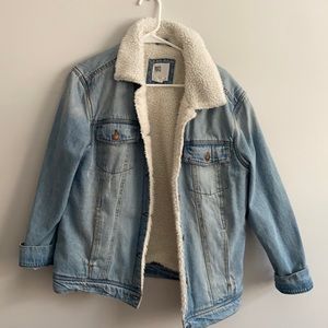 Blue Denim jacket fluffy inside